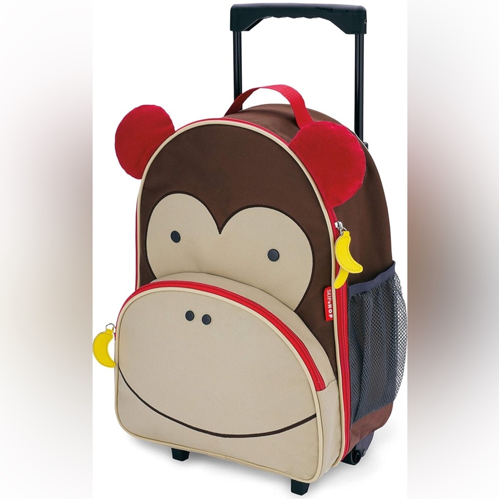 Skip Hop Kids Toddler Rolling Roller Suitcase Luggage Backpack Travel Bag MONKEY